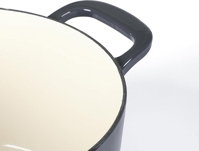 Martha Stewart Gatwick 7 QT Enamel Cast Iron Dutch Oven – Gray, Durable Heavy-Duty Dutch Oven for Slow Cooking, Braising, and Baking - Image 4