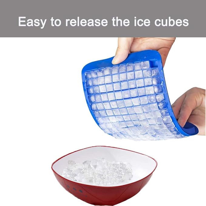 LeeYean Silicone Mini Ice Cube Trays 2 Pack, 160 Small Ice Cube Molds Easy Release Crushed Ice Cube for Chilling Whiskey Cocktail, BPA Free Flexible Stackable and Durable Soft Mold Storage Containers - Image 5