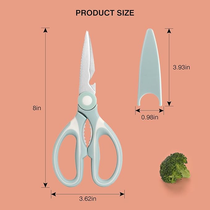 NileHome Kitchen Scissors, Stainless Steel Scissors All Purpose Heavy Duty, Kitchen Scissors for Food Dishwasher Safe, Kitchen Shears for Kitchen Meat Chicken Fish Poultry Herb Bread (Blue) - Image 2