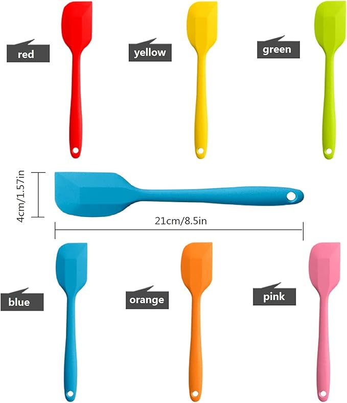 8 Pieces Silicone Spatulas,8.5 inch Non-stick Spatulas with Stainless Steel Core,Heat Resistant-500℉, One Piece Design,Food Grade Silicone, Dishwasher Safe, for Mixing,Cooking,Baking (8.5 inch) - Image 3