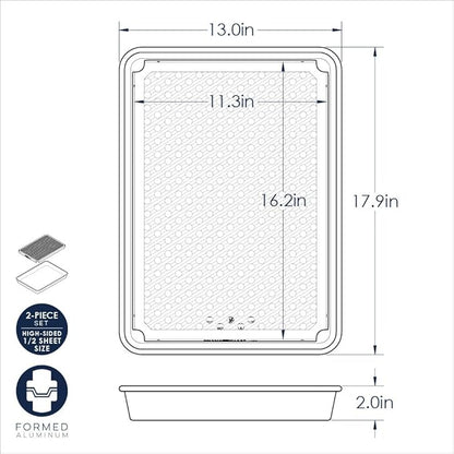 Nordic Ware Naturals High Sided Half Sheet Pan with Multi-Purpose Oven and Cooling Rack - Image 5