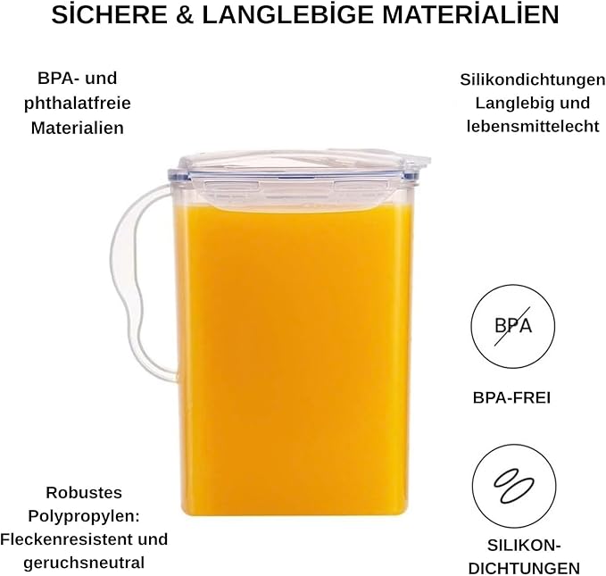 LocknLock Aqua Fridge Door Water Jug | Clear Pitcher | BPA Free Plastic Pitcher with Lid | 2 Quart Pitcher with Lid for Water, Juice, Tea & More Beverages, Clear - Image 3
