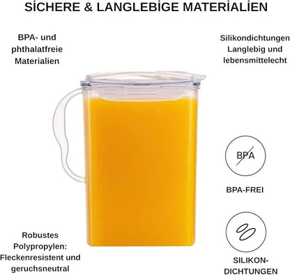 LocknLock Aqua Fridge Door Water Jug | Clear Pitcher | BPA Free Plastic Pitcher with Lid | 2 Quart Pitcher with Lid for Water, Juice, Tea & More Beverages, Clear - Image 3