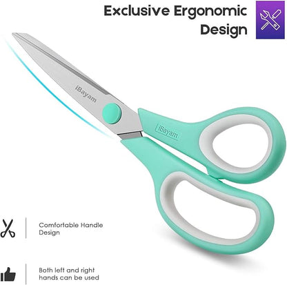 iBayam 8 '' Multipurpose Heavy Duty Scissors Bulk 36-Pack, 2.5mm Thickness Ultra Sharp Blade Shears with Comfort-Grip Handles for Household School Office Supplies, Right/Left Hand Tools - Image 5