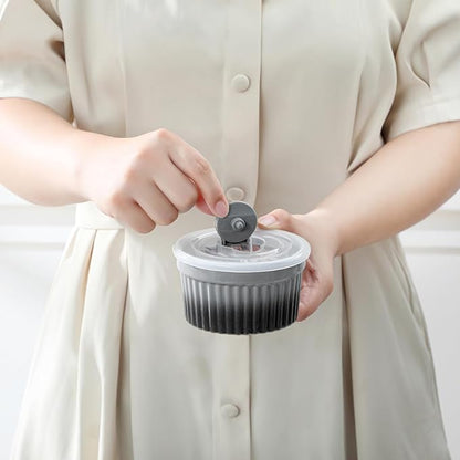 vancasso 6 oz Ramekins with Lid, Porcelain Creme Brulee Souffle Dishes,Set of 6, Grey Pudding Custard Cups Ramiken for Baking, Dishwasher and Oven Safe - Image 7