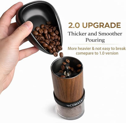 Coffee Bean Dosing Cup and Spray Bottle Kit For Espresso,Coffee Bar Accessories,Ceramic Single Dosing Tray For Coffee or Tea.Spray For Reducing Coffee Power Static (B-Bright Black) - Image 2