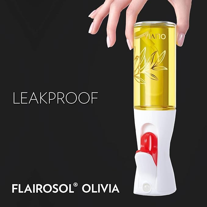 OLIVIA SIGNATURE Advanced Kitchen Oil Sprayer Technology, Fine Mist & Portion Control, Refillable Glass Olive Oil Cooking Spray Bottle for Air Fryer, Salad, BBQ, 130ml (Golden Leaves) - Image 5