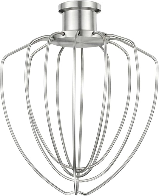 K45WW Whisk Attachment for 4.5 5 QT KitchenAid Tilt-Head Stand Mixer, 6 Wire Whip Compatible with Kitchen Aid accessories，Holeless Hub Design, 30% Faster Mixing, Dishwasher Safe