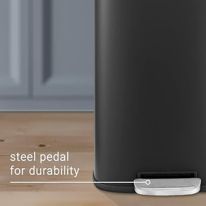 happimess HPM1011B Curtis 8-Gallon Step-Open Trash Can with Soft-Close Lid, Modern, Minimalistic, Fingerprint Proof for Home, Kitchen, Laundry Room, Office, Bedroom, Bathroom, Black - Image 7