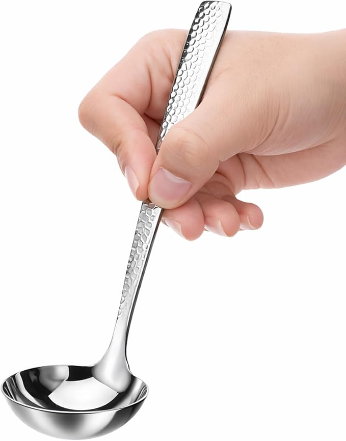 Gravy Ladle Stainless Steel 7.8'' Soup Ladles for Serving Small Soup Ladle Sauce Premium Verona Gravy Ladles Heavy Duty with Deep Bowl