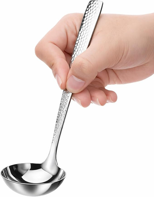 Gravy Ladle Stainless Steel 7.8'' Soup Ladles for Serving Small Soup Ladle Sauce Premium Verona Gravy Ladles Heavy Duty with Deep Bowl