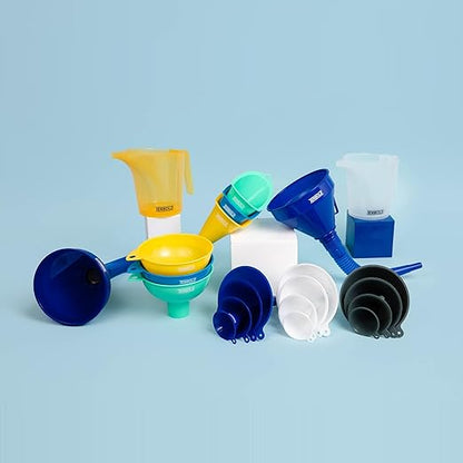 Automotive Flex Funnel with Hose & Mesh Filter (2-Pack) – Wide Mouth Oil Funnel for Gas & Transmission Fluid – Color Coded Flexible Set for Garage & Emergency Kit (Black & Blue) - Image 9