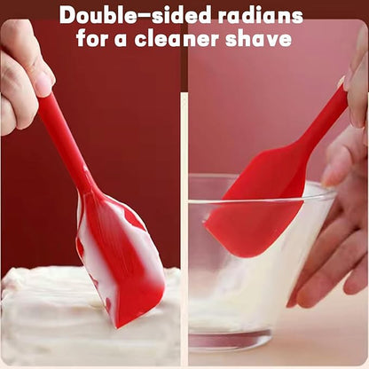 8 Pieces Silicone Spatulas, 8.3 inch Small Spatulas Non-stick Heat-Resistant Non-stick with Stainless Steel Core For Cake Cream Cooking Gadget (Red) - Image 5