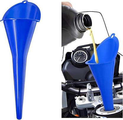 Long-Neck Oil Funnel for Automotive – Multi-Function Plastic Funnel for Oil, Gas & Lubricants – Universal Car Accessory (Blue (1-Pack)) by Cartisen