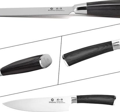 imarku Chef Knife - Pro Kitchen Knife 8 Inch Chef's Knives Japanese SUS440A Stainless Steel Sharp Paring Knife with Ergonomic Handle, Black Handle, Christmas and Thanksgiving Gifts for men and Women - Image 6