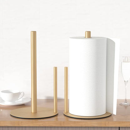 Paper Towel Holder Gold, Premium Stainless Steel Kitchen Roll Dispenser, Countertop Roll Organizer - Image 7