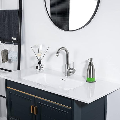 Gaussra Soap Dispenser with Coaster and Stickers, Brushed Nickel Stainless Steel Case Glass Liner Hand Pump Dispenser, Refillable Liquid Hand Soap Dispenser for Bathroom & Kitchen (11OZ / 320ML) - Image 6