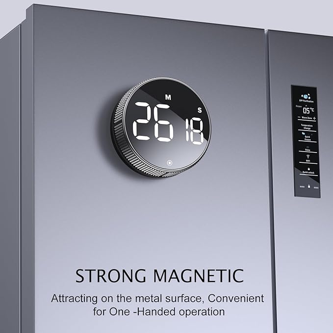 BlueSnail Kitchen Timer with LED Digital Display Smart Efficana for Home Classroom Gym Office, Volume and Brightness Adjustable Productivity Timer (Silvery) - Image 4