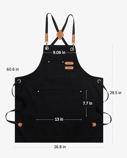 Syntus Chef Apron for Men Women Kitchen Cooking Apron with Pockets, Adjustable Bib Aprons Stain Resistant