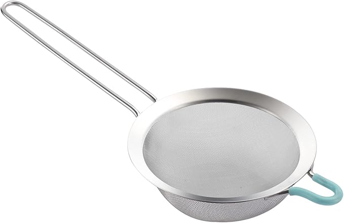 304 Stainless Steel 5.51 inch Fine Mesh Strainers for Kitchen, Colander-Skimmer with Handle, Sieve Sifters for Food, Tea, Rice, Oil, Noodles, Fruits, Vegetable 5.5 inch by SUNWUKINKitchenmasterhome