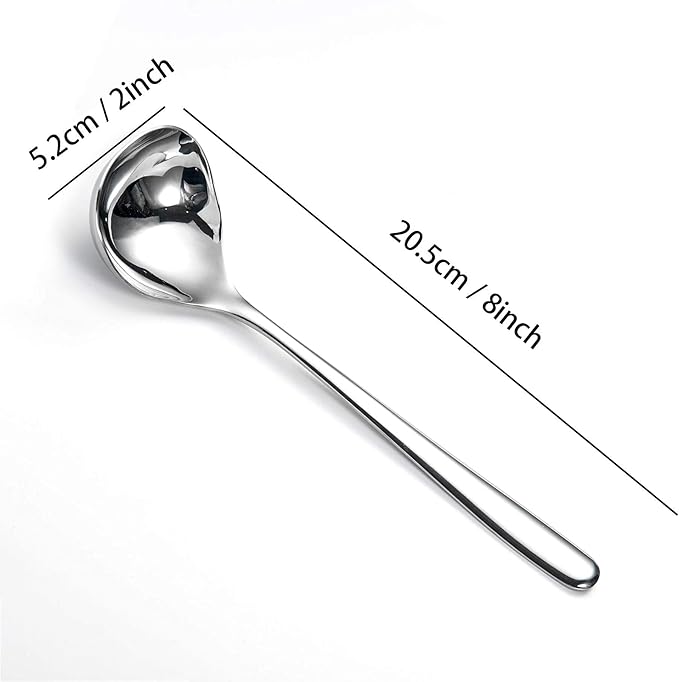 IMEEA 8-Inch Stainless Steel Sauce Ladle with Long Handle, Small Serving Ladle for Gravy, Dressing & Toppings, Set of 4 - Image 5
