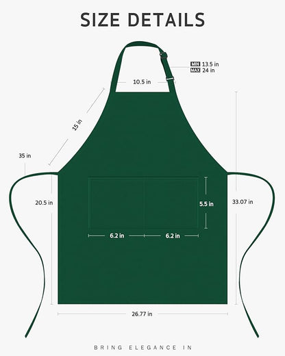 Syntus Chef Apron for Men Women Kitchen Cooking Apron with Pockets, Adjustable Bib Aprons Stain Resistant