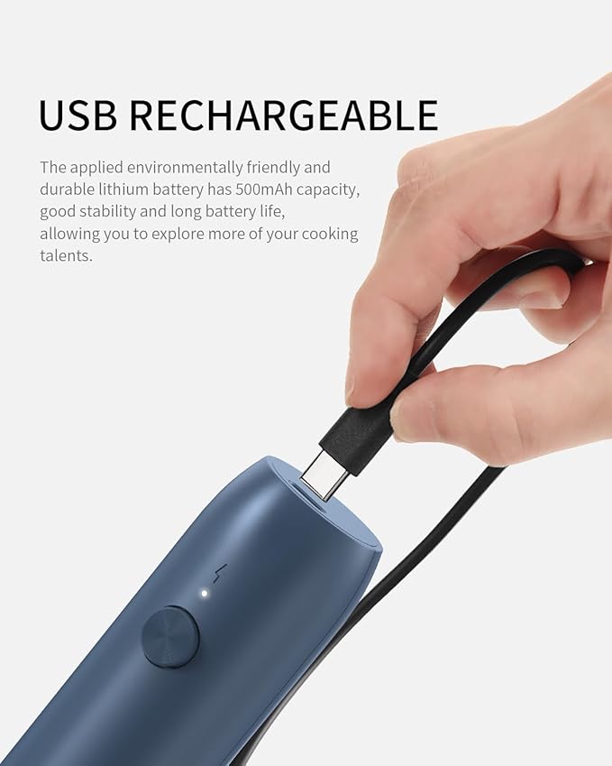 CIRCLE JOY Rechargeable Milk Frother Handheld with Stand, Coffee Frother Wand Drink Mixer with Dual Spring Whisk for Coffee, Cappuccino, Lattes, Frappe, Matcha and Hot Chocolate, Blue - Image 3