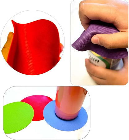 4pcs Rubber Jar Opener Bottle Gripper Non Slip Pad Multi-function Can Opener for Seniors with Arthritis Weak Hands (Circle One) - Image 2