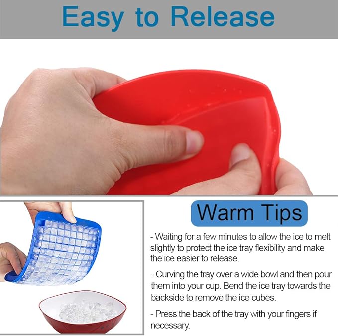 Silicone Mini Ice Cube Trays 3 Pack, 160 Crushed Ice Cube Molds Easy Release Small Ice Cube for Chilling Whiskey Cocktail, Kitchen Gadgets Stackable Ice Trays, Specialty Accessories Tool for Freezer - Image 6
