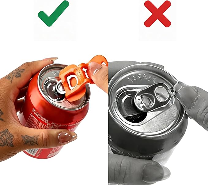 Hand Soda Can Opener, Drink Can Protector Cap, Can Tab Openers & Leak-Proof Drink Covers for Soda, Beer, Coke Shields From Bugs, Bees, Dust (8)