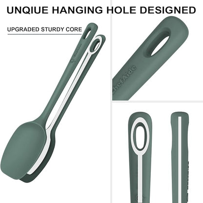 ChefAide 5 Pieces Silicone Spatula Set, Food Grade Rubber Spatula, Upgrade Strong Handle with Ergonomic Grip, Heat Resistant Up to 600°F for Nonstick Cookware, Cooking - Image 3