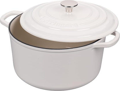 VORRINGARD Enameled Cast Iron Dutch Oven Pot with Lid, for Sourdough Bread Baking, Round Dutch Ovens, 4.5 Quart, White - Image 4