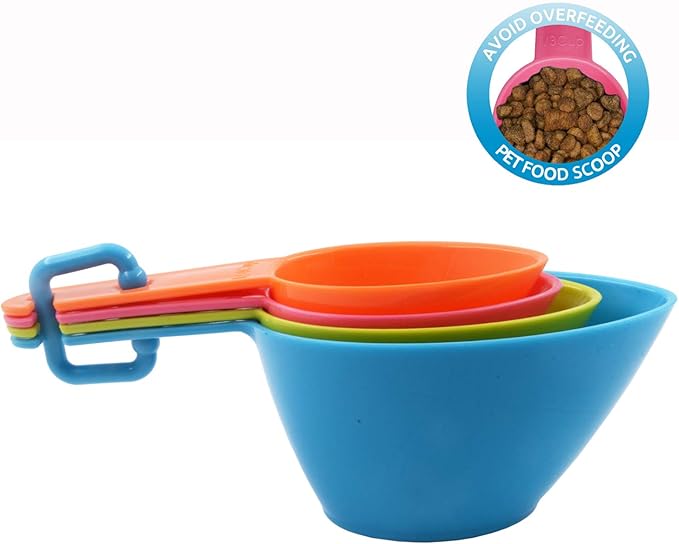 HINMAY Pet Food Scoops Plastic Measuring Cups Set for Dog Cat and Bird Food (Random Color) - Image 4