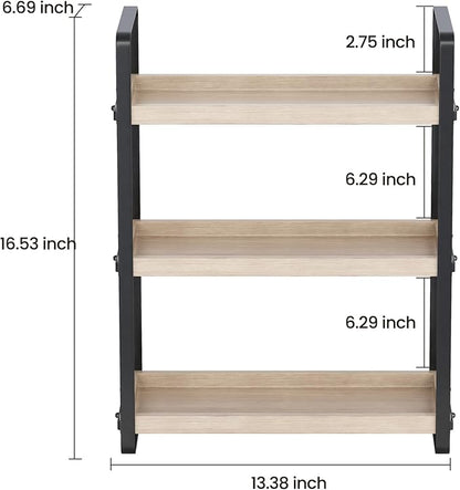 HNRLOY Bathroom Counter Organizer,Bathroom Countertop Organizer,Counter Shelf,Countertop Storage,Organization and Storage,Makeup Shelf,Sink Caddy(Burlywood 3 Tier) - Image 3