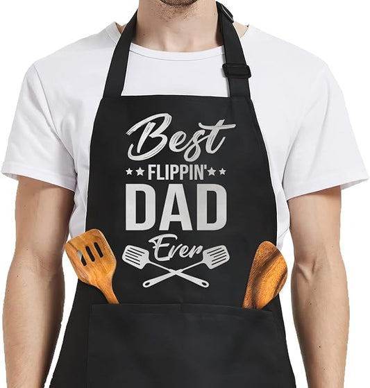 SANDJEST Funny Mens Aprons with Pockets for BBQ Grilling Cooking Grandpa Husband Apron for Birthday Christmas Father's Day