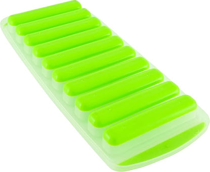 Meadow Lane Ice Stick/Cube Tray, Green 1-Tray (1-Pack, Green), Narrow and Long for Sports Bottles