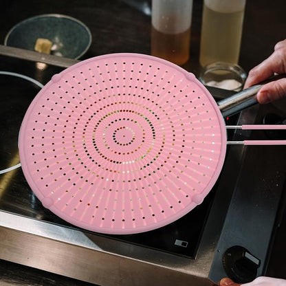 ABOOFAN 1pc Splatter Screen for 10-12'' Frying Pan, Assorted Color, Silicone Splatter Guard with Holes, Heat-Resistant Oil Splashing Cover for Frying, Cooking