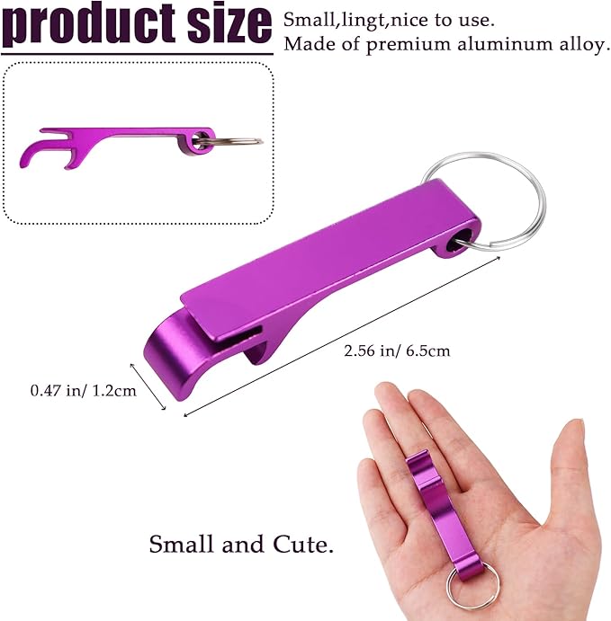 KTOJOY 7 Pack Colorful Beer Bottle Openers,Premium Metal Keychain Bottle Opener, Small and Practical, Easy to Carry - Image 2