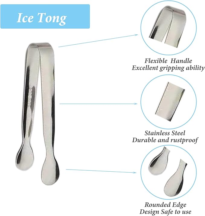 12PCS Ice Tongs Mini Sugar Tongs 4.25Inch Stainless Steel Small Serving Tong, Small Kitchen Tong for Appetizers,Tea Party, Coffee Bar, Desserts (Silver-12pcs) - Image 2