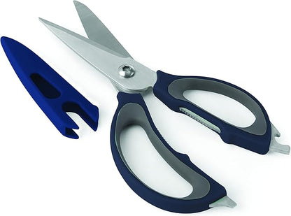 Farberware 4-in-1 Kitchen Shears, 2-Piece, Navy and Gray