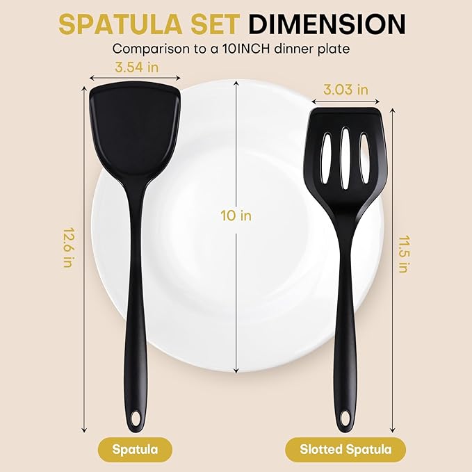 3 Pieces Silicone Spatula, Pacifier-Grade Silicone Spatulas Set Heat Resistant 600℉ for Food Safety, Premium Non-Stick Silicone Solid Turner BPA Free for Cooking, Enhances Cooking Comfort - Image 2