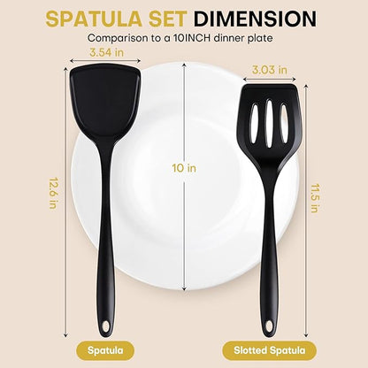 3 Pieces Silicone Spatula, Pacifier-Grade Silicone Spatulas Set Heat Resistant 600℉ for Food Safety, Premium Non-Stick Silicone Solid Turner BPA Free for Cooking, Enhances Cooking Comfort - Image 2