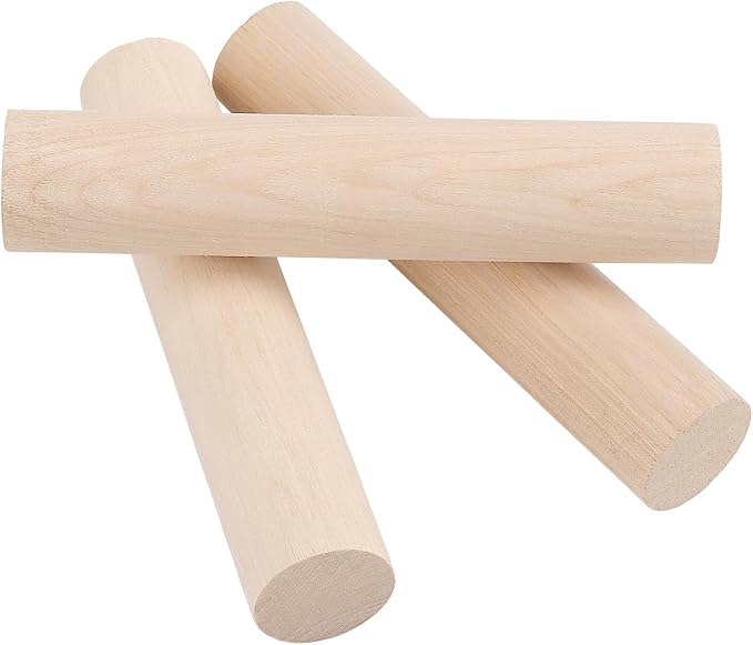 Wooden Rolling Pin Set, Natural, 6 x 1.2 Inch Mini Dough Rollers for Dumplings, Pizza, Bread, Tortillas, 15 Pieces