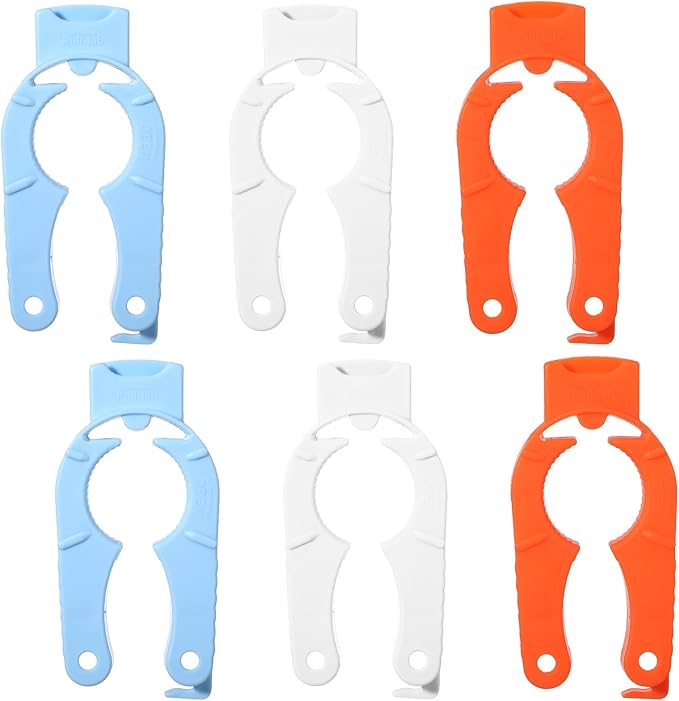 6 Pcs Water Bottle Opener Plastic Bottle Cap Opener Multi-Purpose Orange Soda Can Openers Plastic Jar Grip for Weak Hands Home Kitchen Camping Outdoor Adventure