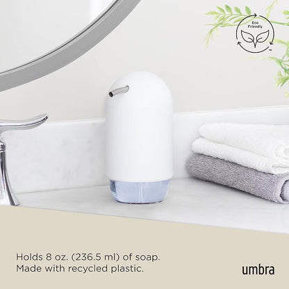 Umbra Touch Soap Dispenser Pump 13 oz (384 ml) Capacity for Liquid Soap or Hand Sanitizer, Easy to Refill, White - Image 6