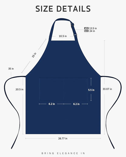 Syntus Chef Apron for Men Women Kitchen Cooking Apron with Pockets, Adjustable Bib Aprons Stain Resistant