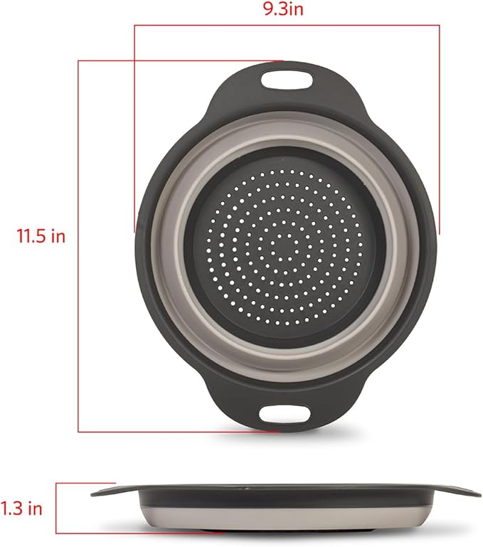 Glad Collapsible Colander Strainer - 2L | Small Pasta Drainer for Kitchen, Vegetables, and Fruit | Round Plastic Foldable Draining Basket for Easy Storage - Image 2