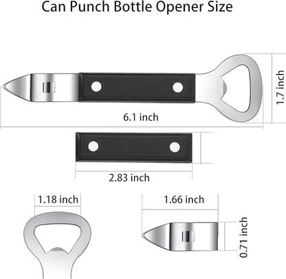 HANCELANT Can Punch Bottle Opener, Manual Stainless Steel Can Opener 3 Pack - Image 3