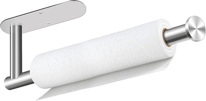 Paper Towel Holder, Self Adhesive or Drilling Paper Towel Holder Under Cabinet, Stainless Steel Paper Towel Holders Wall Mount for Kitchen, Bathroom, Sink, Pantry, Fridge (Sliver) by ProvideThePerfectChoice