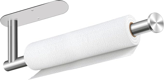 Paper Towel Holder, Self Adhesive or Drilling Paper Towel Holder Under Cabinet, Stainless Steel Paper Towel Holders Wall Mount for Kitchen, Bathroom, Sink, Pantry, Fridge (Sliver) by ProvideThePerfectChoice